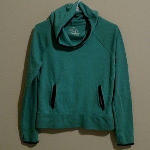 Teal Cowl Neck Hoodie